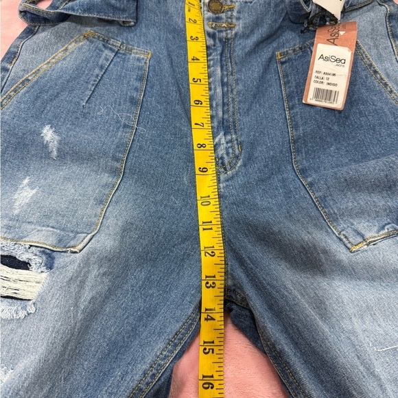 AsiSea belted distressed Jeans made in Columbia Sz 12/30 - Picture 9 of 13